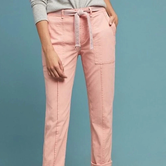 Anthropologie The Wanderer Belted Cotton Linen  Pants 26 - Picture 4 of 14